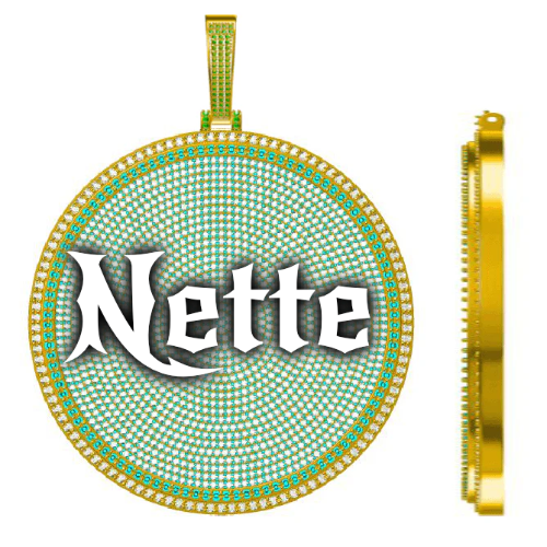 CUSTOM LETTER NECKLACE 3D BIG DISC