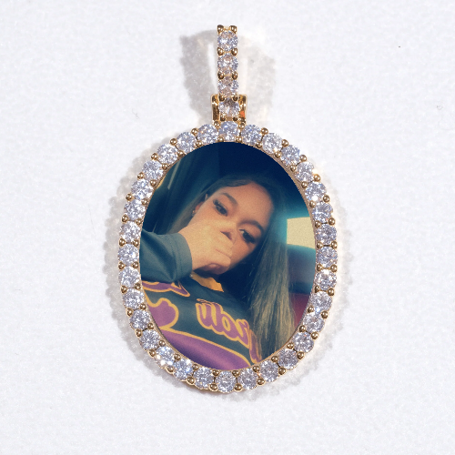3D Oval Custom Picture Pendant