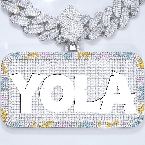 CUSTOM LETTER NECKLACE 3D COLORFUL SQUARE