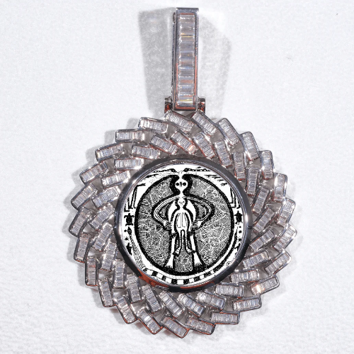 Large 3D Baguette Custom Picture Pendant