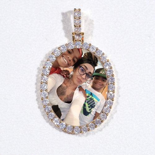 3D Oval Custom Picture Pendant