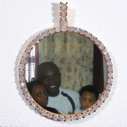 LARGE 3D CIRCLE CUSTOM PICTURE PENDANT