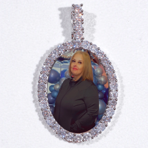 Large 3D Oval Custom Picture Pendant
