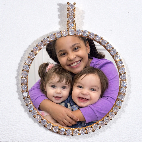 LARGE 3D CIRCLE CUSTOM PICTURE PENDANT