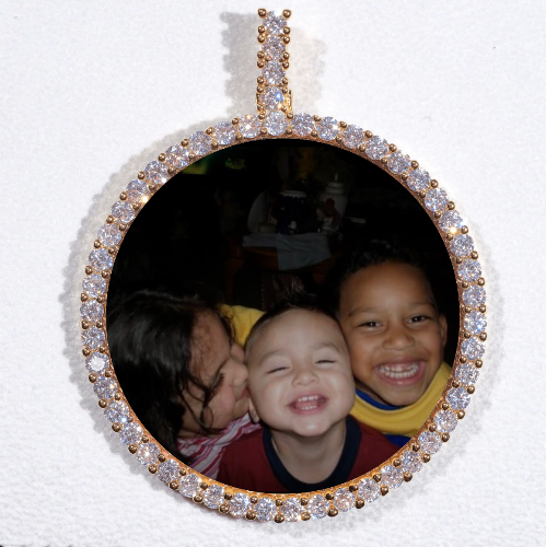LARGE 3D CIRCLE CUSTOM PICTURE PENDANT
