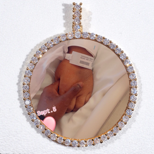 LARGE 3D CIRCLE CUSTOM PICTURE PENDANT