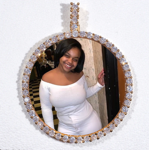 LARGE 3D CIRCLE CUSTOM PICTURE PENDANT