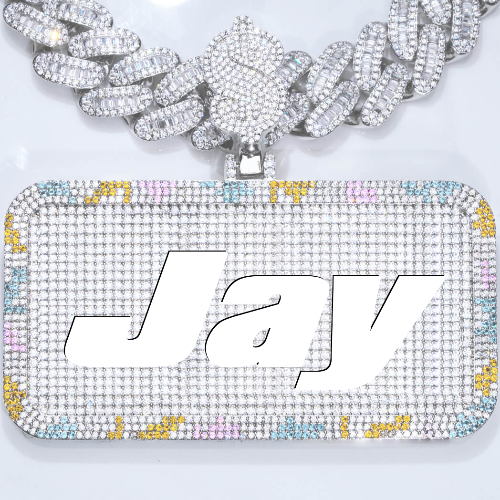 CUSTOM LETTER NECKLACE 3D COLORFUL SQUARE