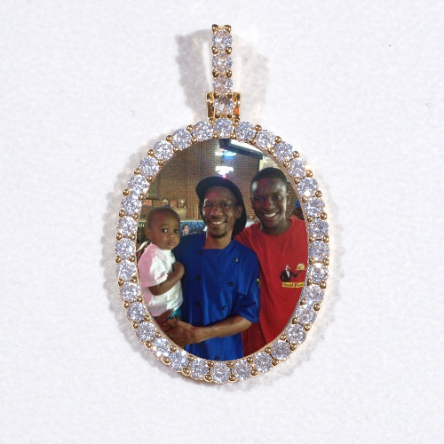 3D Oval Custom Picture Pendant