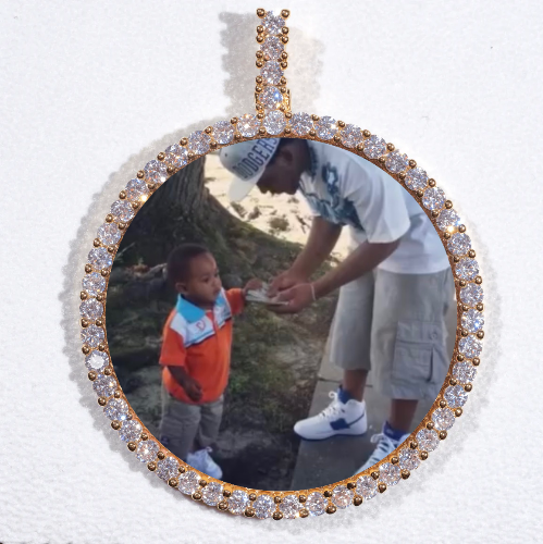 LARGE 3D CIRCLE CUSTOM PICTURE PENDANT