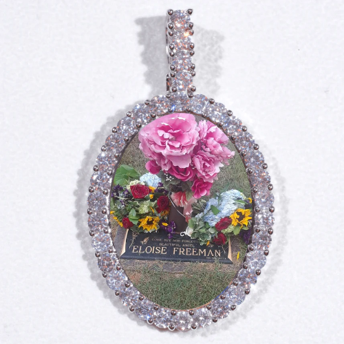 Large 3D Oval Custom Picture Pendant