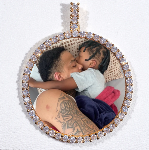 LARGE 3D CIRCLE CUSTOM PICTURE PENDANT