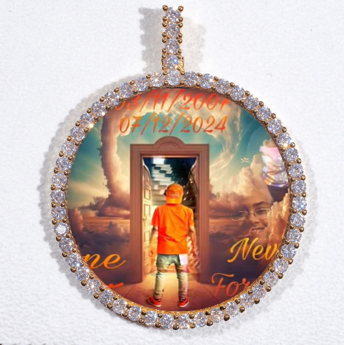 LARGE 3D CIRCLE CUSTOM PICTURE PENDANT