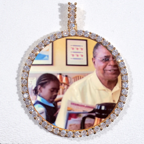 LARGE 3D CIRCLE CUSTOM PICTURE PENDANT