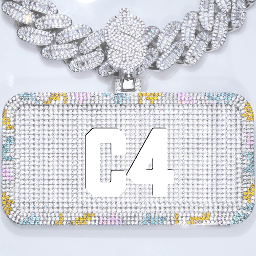 CUSTOM LETTER NECKLACE 3D COLORFUL SQUARE