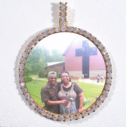 LARGE 3D CIRCLE CUSTOM PICTURE PENDANT