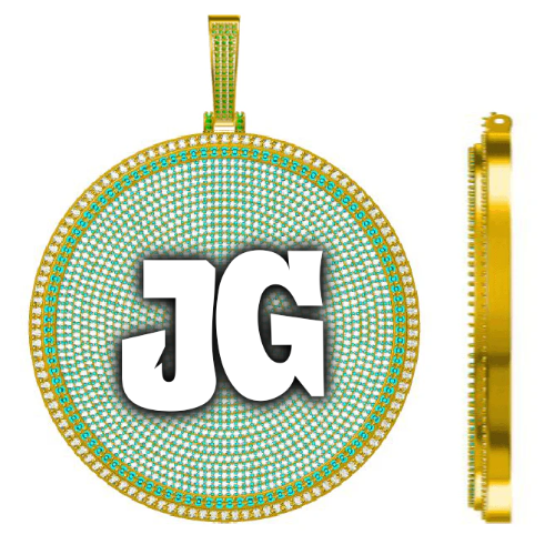 CUSTOM LETTER NECKLACE 3D BIG DISC