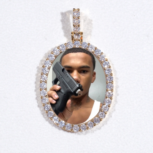 3D Oval Custom Picture Pendant