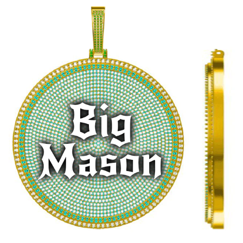 CUSTOM LETTER NECKLACE 3D BIG DISC
