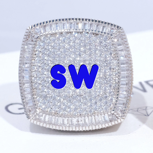 CUSTOM LETTER 3D ICED RING
