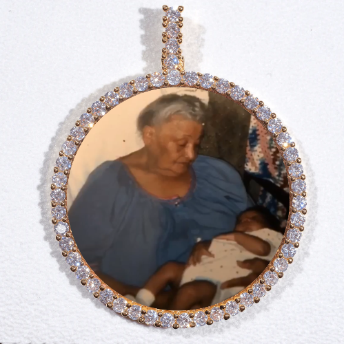 LARGE 3D CIRCLE CUSTOM PICTURE PENDANT