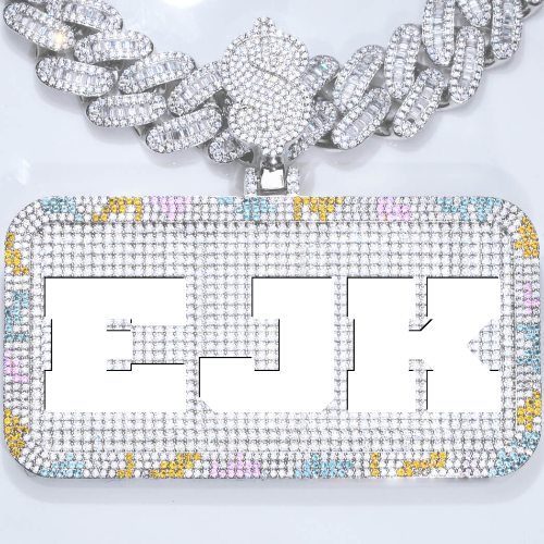 CUSTOM LETTER NECKLACE 3D COLORFUL SQUARE
