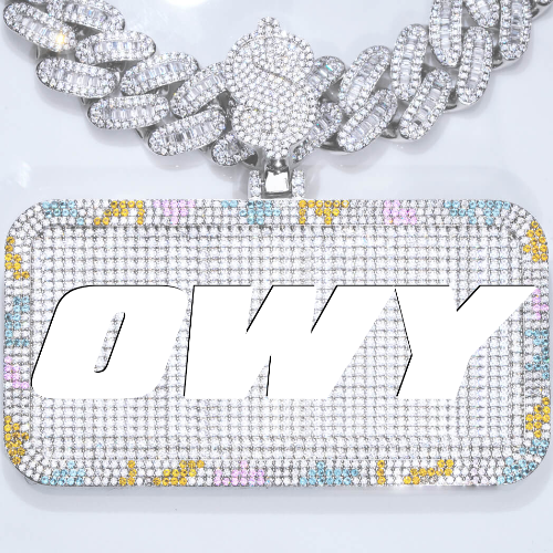 CUSTOM LETTER NECKLACE 3D COLORFUL SQUARE