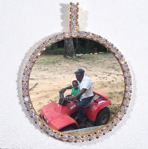 LARGE 3D CIRCLE CUSTOM PICTURE PENDANT