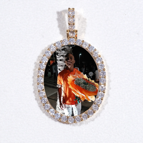 3D Oval Custom Picture Pendant