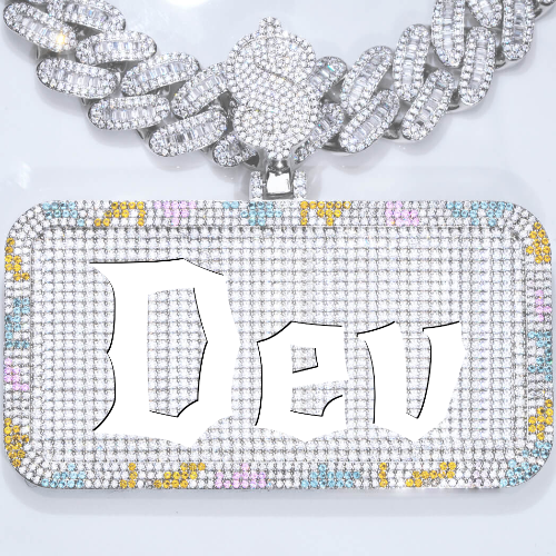 CUSTOM LETTER NECKLACE 3D COLORFUL SQUARE
