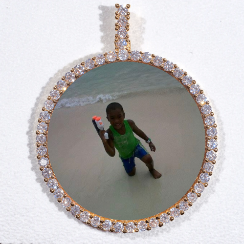 LARGE 3D CIRCLE CUSTOM PICTURE PENDANT