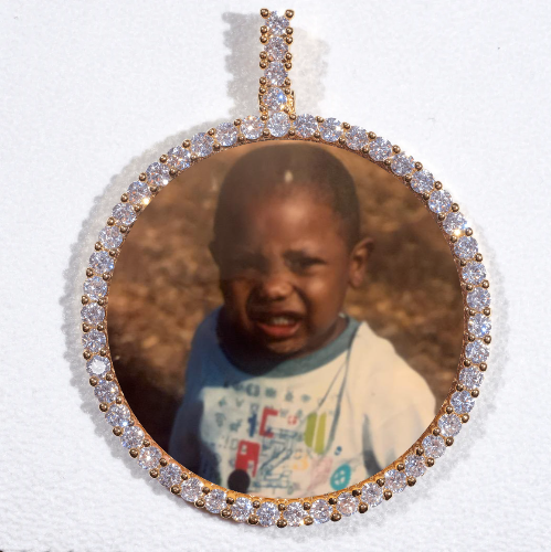LARGE 3D CIRCLE CUSTOM PICTURE PENDANT