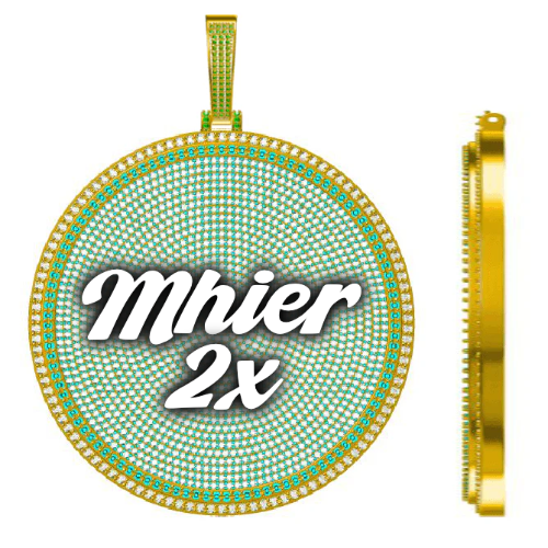 CUSTOM LETTER NECKLACE 3D BIG DISC
