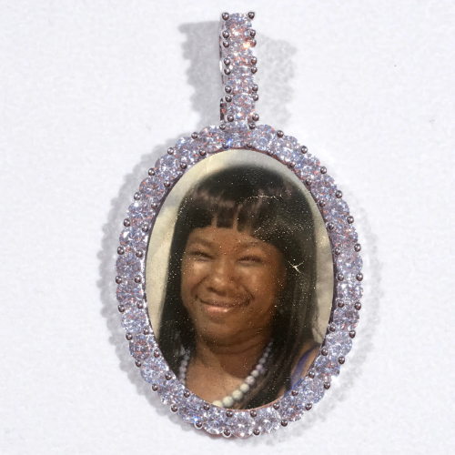 Large 3D Oval Custom Picture Pendant