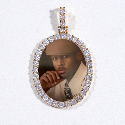 3D Oval Custom Picture Pendant