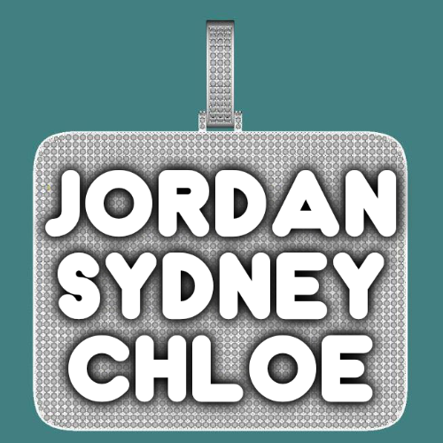 CUSTOM LETTER NECKLACE 3D BIG SQUARE