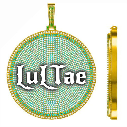 CUSTOM LETTER NECKLACE 3D BIG DISC