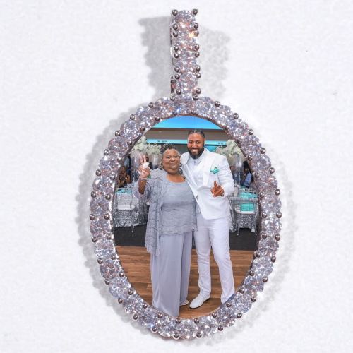 Large 3D Oval Custom Picture Pendant