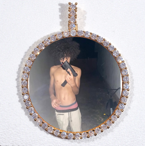 LARGE 3D CIRCLE CUSTOM PICTURE PENDANT