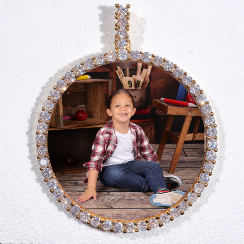 LARGE 3D CIRCLE CUSTOM PICTURE PENDANT