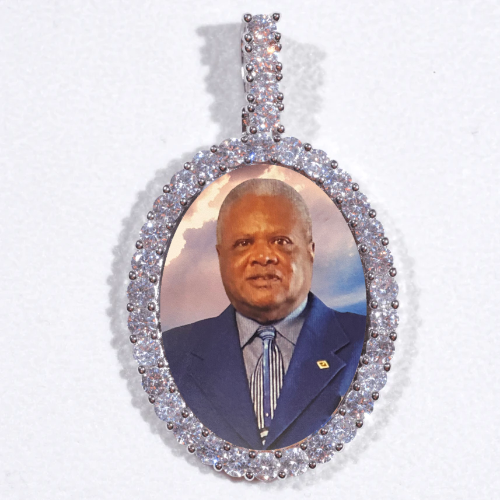 Large 3D Oval Custom Picture Pendant