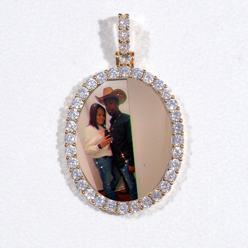 3D Oval Custom Picture Pendant