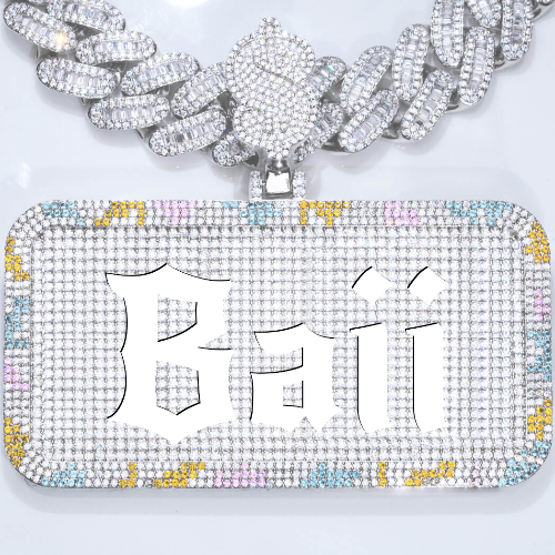 CUSTOM LETTER NECKLACE 3D COLORFUL SQUARE