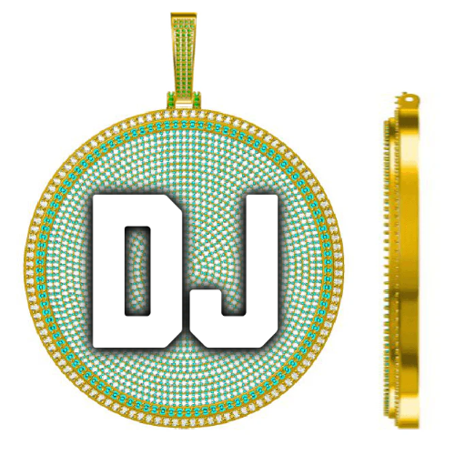 CUSTOM LETTER NECKLACE 3D BIG DISC