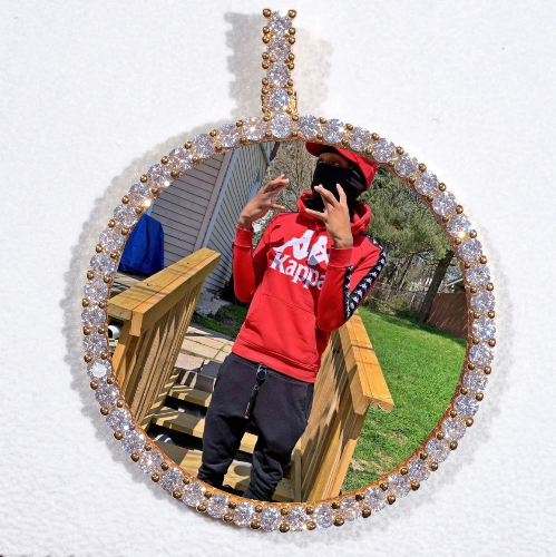 LARGE 3D CIRCLE CUSTOM PICTURE PENDANT