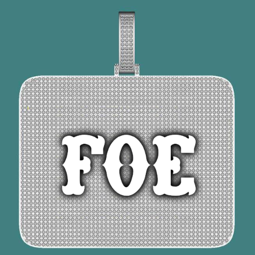 CUSTOM LETTER NECKLACE 3D BIG SQUARE