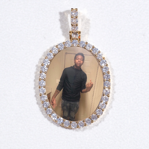 3D Oval Custom Picture Pendant
