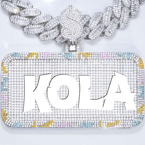 CUSTOM LETTER NECKLACE 3D COLORFUL SQUARE