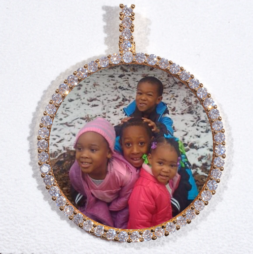 LARGE 3D CIRCLE CUSTOM PICTURE PENDANT