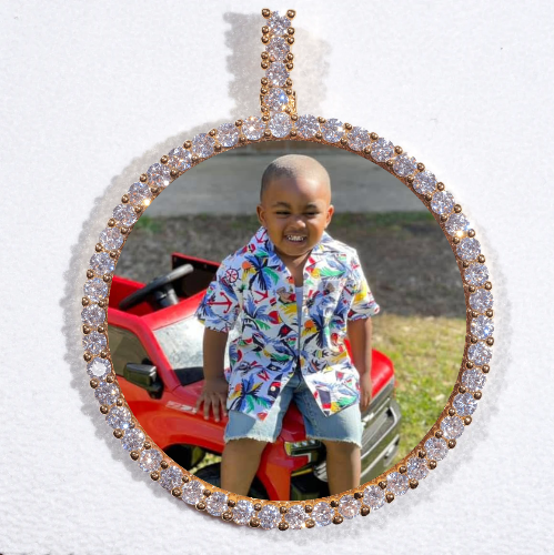 LARGE 3D CIRCLE CUSTOM PICTURE PENDANT